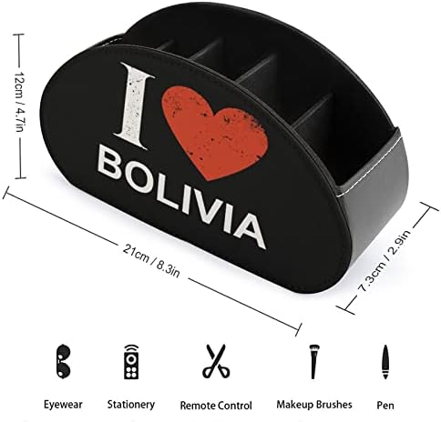 Eu amo a Bolívia impressa TV Remote Organizer Box Control titular