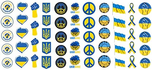 Bandeira de placas de paz de água de água da Ucrânia Decalques de arte da unha - Qualidade do salão