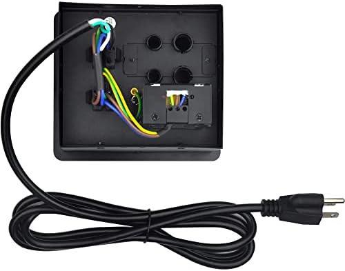 Cabão de escova de mesa Cubby Caixa de conectividade com 2 CA Power + 1 carregador USB-A + 1 carregador USB-C + 4 orifícios de cabo