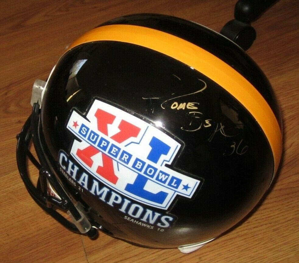 Jerome Bettis autografado assinado Steelers Super Bowl 40 Campeões FS Capacete JSA - Capacetes NFL autografados