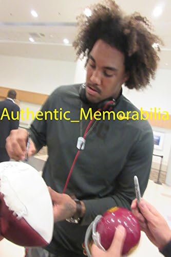 Leonard Williams Autografed Logo Football com prova, imagem da assinatura de Leonard para nós, PSA/DNA autenticado