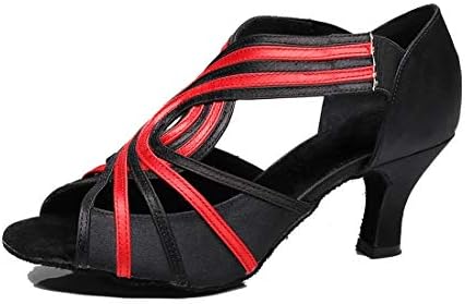 Zíper feminino tda e slip-on slip-on calcanhar cristais de glitter latim salsa tango tango salão de casamento sapatos