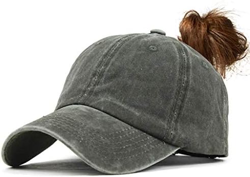 Lavado jeans de rabo de cavalo liso Baseball Cap PonyCap Messy High Bun Hat Outdoor Classic Low Profile Unissex