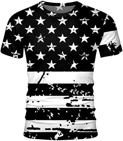Aihou Muscle Shirts for Men Graphic, mass camisetas de manga curta Moda de algodão 4 de julho Tirina camiseta patriótica Tees estampados