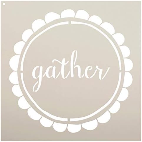 Gather - Script simples - Word Art STENCISCO - 11 X 11 - STCL1828_2 - Por Studior12