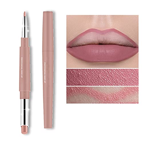 Lip Bandage Lip Liner e Lipstick Conjunto Chestnut Nude Red Matt Matt Mat Mat Bipstick 24H e com maquiagem de lábios para mulheres