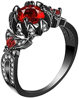 Anéis de ansiedade de rosas para mulheres liga 510 Tamanho das jóias Anéis de zircão de dedo Anel de casamento Presente anéis vermelhos