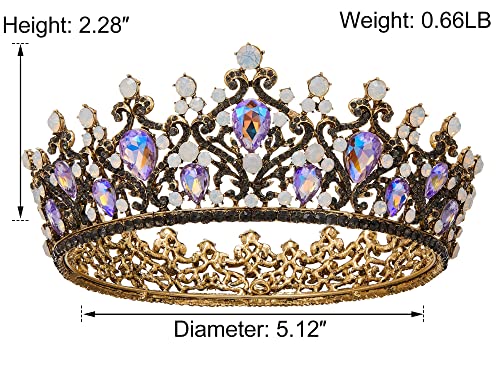 Aw Crowns de cristal de noiva para mulheres queen coroa ab strassina tiaras para na noiva Princesa Round Princess para meninas Prom