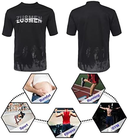 Zusmen 1 ou 6 pacote de exercícios masculinos de corrida, camisetas de ginástica atlética de tripulantes
