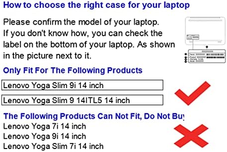 Capa de lua de mel para Lenovo Yoga Slim 9i /Yoga Slim 9 14itl5 laptop de 14 , Casa de casca dura fólio protetor