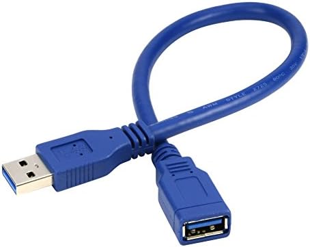 Riitop curto USB 3.0 Extensão Cabo Tipo A Male a Fêmea Azul 1 pé