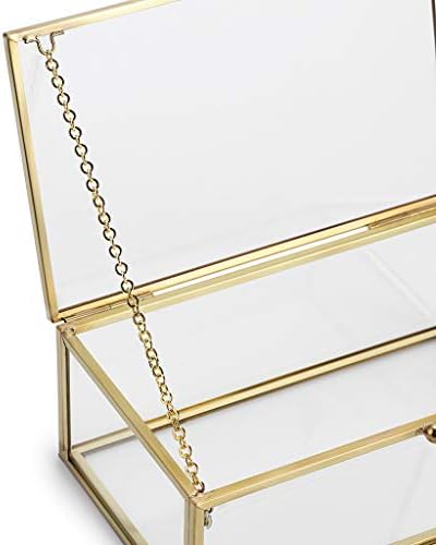 Caixa de lembrança de vidro vintage Hipiwe, joias retângulo Organizer Box Vanity Vanidade Caixa de Casa Decoração Caixa Decorativa Decensão Para Anéis de Fundos de Armazenamento Pulseira