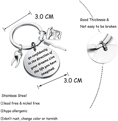 GZRLYF Hygienist Keychain Dentista Chavetista Assistente Dental Presente Futuro Dentista Presente Dentista Presentes de Apreciação