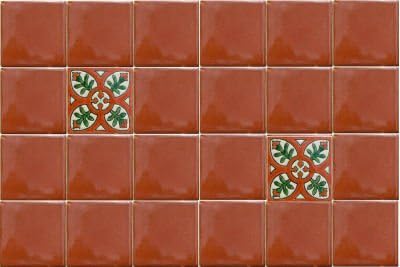 4.2x4.2 9 PCs Alhambra Teracota Perpignan Talavera México Tile