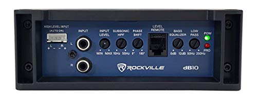 Rockville DB10 800W Peak Mono Car Audio Amplifier 200W RMS @ 4 ohms