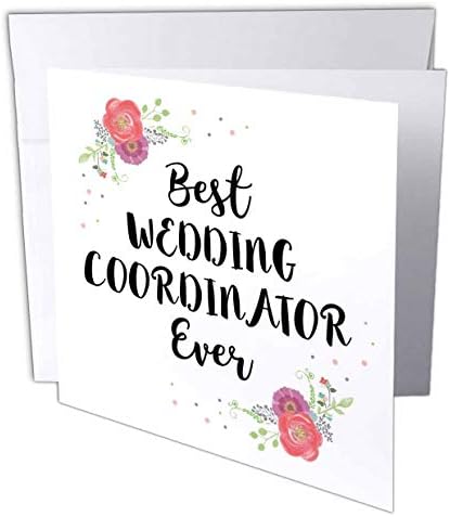 Cartão de felicitações de 3drose, melhor coordenador de casamento de sempre em aquarela flores rosa trabalho trabalho