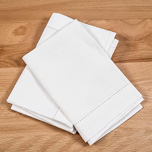 Ghuipro linho placemats branco 14 x 19 polegadas - conjunto de 4, máquina de tecido natural lavável, tapetes para