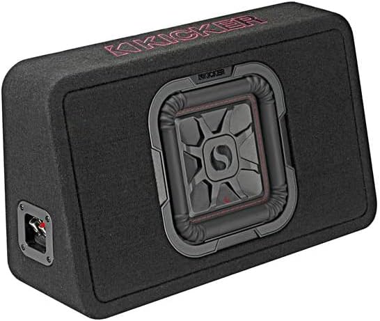 Kicker 46TL7T82 Solo L7T Series de 8 polegadas de 2 ohm de 2 ohm de subwoofer carregada Gabinete + Power Free Acoustik NB-1 1 polegada