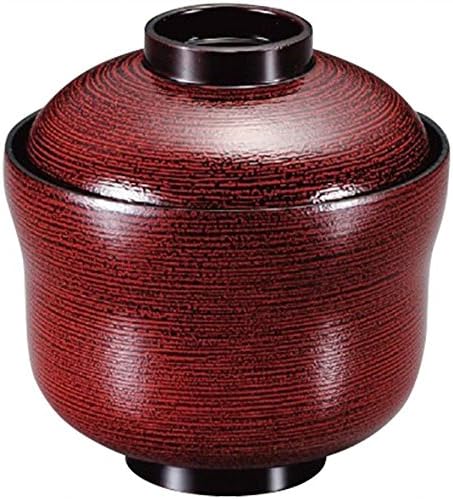 Tigela de Fukui Craft 5-201-10, tigela de sucção de Yuhisago pequena, escova abobadada, vermelho, diâmetro 3,5 x altura 3,6 polegadas,