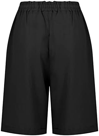 Uqrzau Women Shorts de cintura alta moda moda casual linho algodão amarrar shorts de impressão vintage curtos curtos