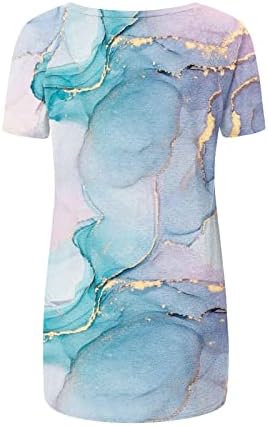 Bloups for Women Moda Clearcada de Moda Curta Camisas de Marble Ocidental Camisetas Vintage Tunic Tops para vestir com leggings