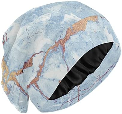 Skull Cap boné de tampa do sono Hat de capuz para mulheres Mulrmore Stone abstrato listrado listrado Golden Sleeping