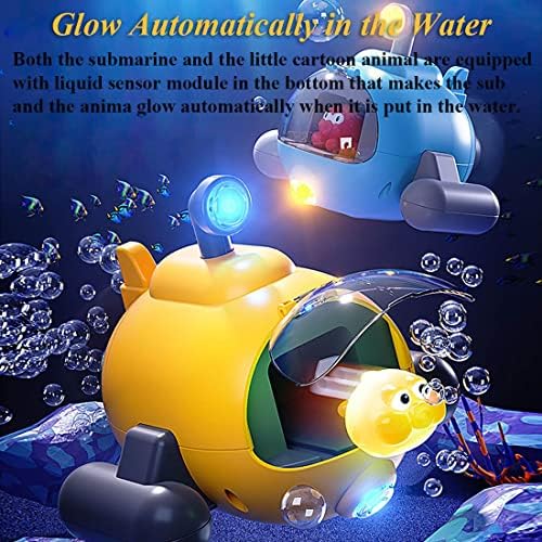 Próximo 3 em 1 em 1 Brinquedo de banho submarino, brinquedo de banheira submarina de corda com luzes Pop-up Submarine Water Toy Bathtub