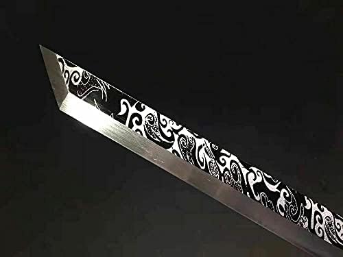 Espadas shzbzb festas feitas à mão chinesa de kung fu sword manganês lâmina de aço wushu lobo dao batalha
