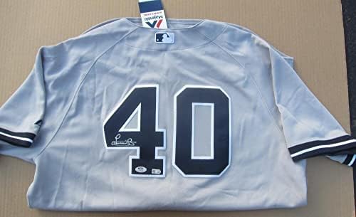 Luis Severino Yankees assinado nº 40 Majestic Road Jersey Authentic PSA/DNA + MLB Auto