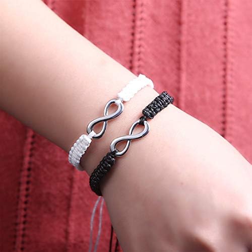 Bracelets de casais de Mjarttoria, pulseiras combinando para casais os dele e os dela, sinal infinito, sinal artesanal trançado