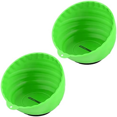 Oemtools 25115 xícaras de nozes magnéticas verdes, 2 pacote, cada bandeja de peças magnéticas curvadas mantém até 5 libras, se