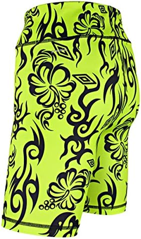 Umbro Women's All-Over impressa Bike Shorts, Lime Punch/Black Beauty XS