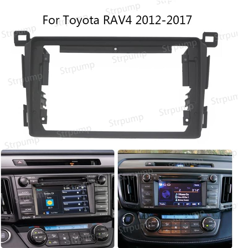 9 '' Rádio de carro estéreo quadro de quadro fáscia painel de moldura com cabos de chicote de energia compatível com Toyota RAV4