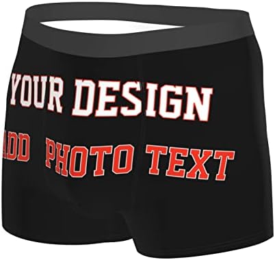 Briefas de boxer masculinas personalizadas de Lallri Adicione a calcinha da sua foto Boxers Nome da roupa de baixo para o