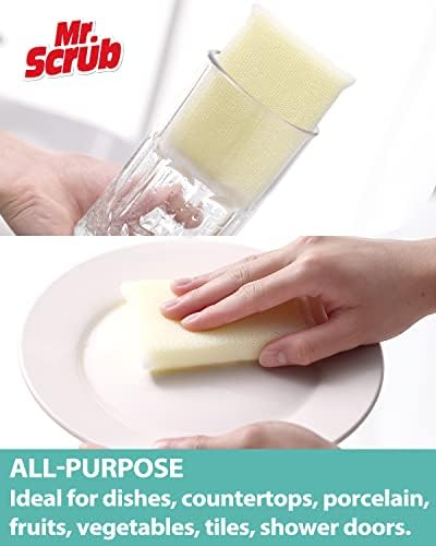 6 Pads cozinha esponjas para todos os fins, esponja de prato sem arranhão para lavar a lavagem da cozinha, esponja de cozinha premium