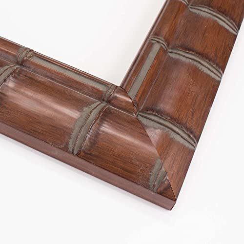 27x40 Bambu Brown Marco de madeira real Largura da moldura 3 polegadas | Profundidade do quadro interior 0,5 polegadas | Quadro de fotos de bambu de nogueira completo com acrílico UV, backing de placa de espuma e hardware suspenso
