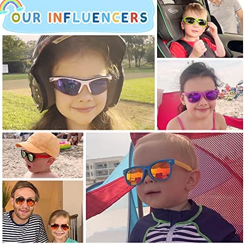 Óculos de sol Azuza 5 Pack Kids Silicon Silicon Polarized UV Protected Sports Sunglasses para crianças meninos e meninas