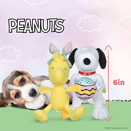 Amendoins para animais de estimação Páscoa 6 Snoopy & Woodstock Celebração de Páscoa Plexh Squeaker Toy 2pc | Amendoim Toys de cachorro,