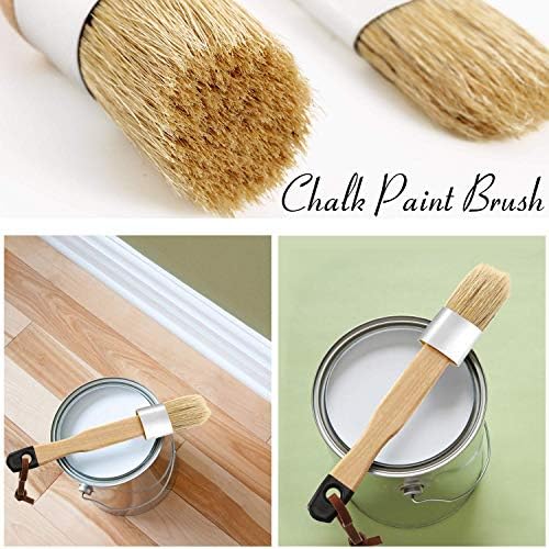 3 peças Pincadeiras de giz e tinta de cera Pincel oval para pintura de acrílico pincéis de estêncil de cerdas para decoração de