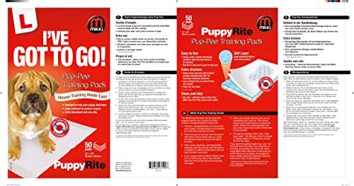 Mikki Dog e Puppy Pup-Pee Pachotes para treinamento de banheiros da Wee Wee House, Super Absorvent, 50 pacote