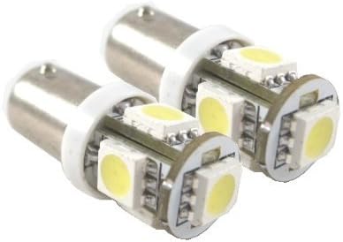 EZ Motoramento 2PCS BA9 BA9S 5 -SMD 12V LED LED BULBS 64113 1895 57 - BRANCO