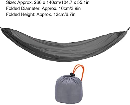 Hammock, Hammock de acampamento, rede de pára -quedas portátil com bolsa de armazenamento e gancho de encaixe para atividades ao