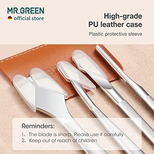 Sr. Green Pedicure Knife Conjunto profissional encravado unhas do pegador ferramentas de cuidados com os pés de aço inoxidável cutículas de unhas kits de removedores 4pcs Conjunto