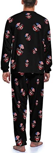American Grown Canada Raiz Pijama masculino Conjunto de manga longa e calça de dormir de duas peças Loungewear