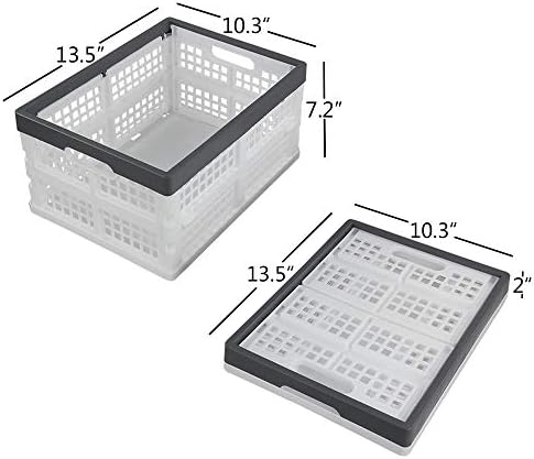 Teyyvn 4-pacote de leite dobrável de leite, 15l Plastic empilhável Bins de armazenamento utilitário cestas dobráveis