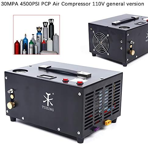 Industrial 110V/12V 300bar 4500psi Manual de compressor de ar portátil PCP Desligamento, com transformador, para inflar