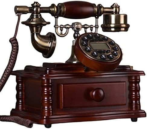 Gayouny Solid Wood Digital Linefline Telefone clássico botão fixo Dial