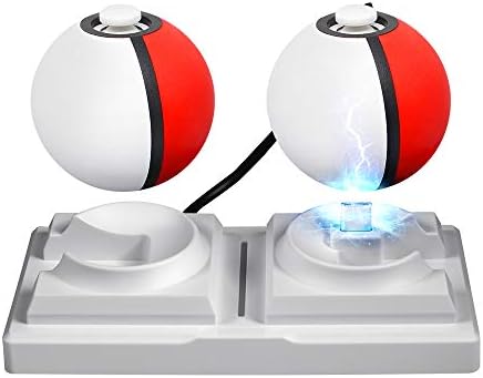 Poke Ball Plus Charger, Bigaint Pokobball Plus Charge Stand Pokball Plus Charger com Cable USB para Nintendo Switch Pokeball Plus Controller-White