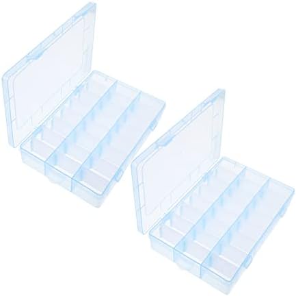 UPKOCH 2PCS 15 Caixa de armazenamento de grade CLEAR RECIMENTO Organizador da caixa Caixa de jóias transparente Organizador