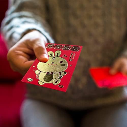 Cieovo 72 peças envelopes vermelhos chineses 2023 Ano do coelho Hong Bao Lunar Ano Novo Envelope